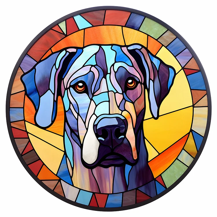 Full Round Diamond Painting - Glass Art - Dogs 30*30CM