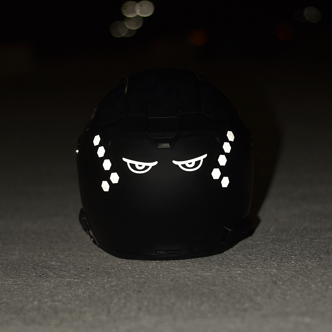 Reflective Helmet Sticker - Evil Eyes