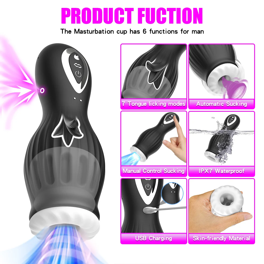 Viper - Vaccum Sucking Tongue Licking Penis Trainer Men's Massage Cup