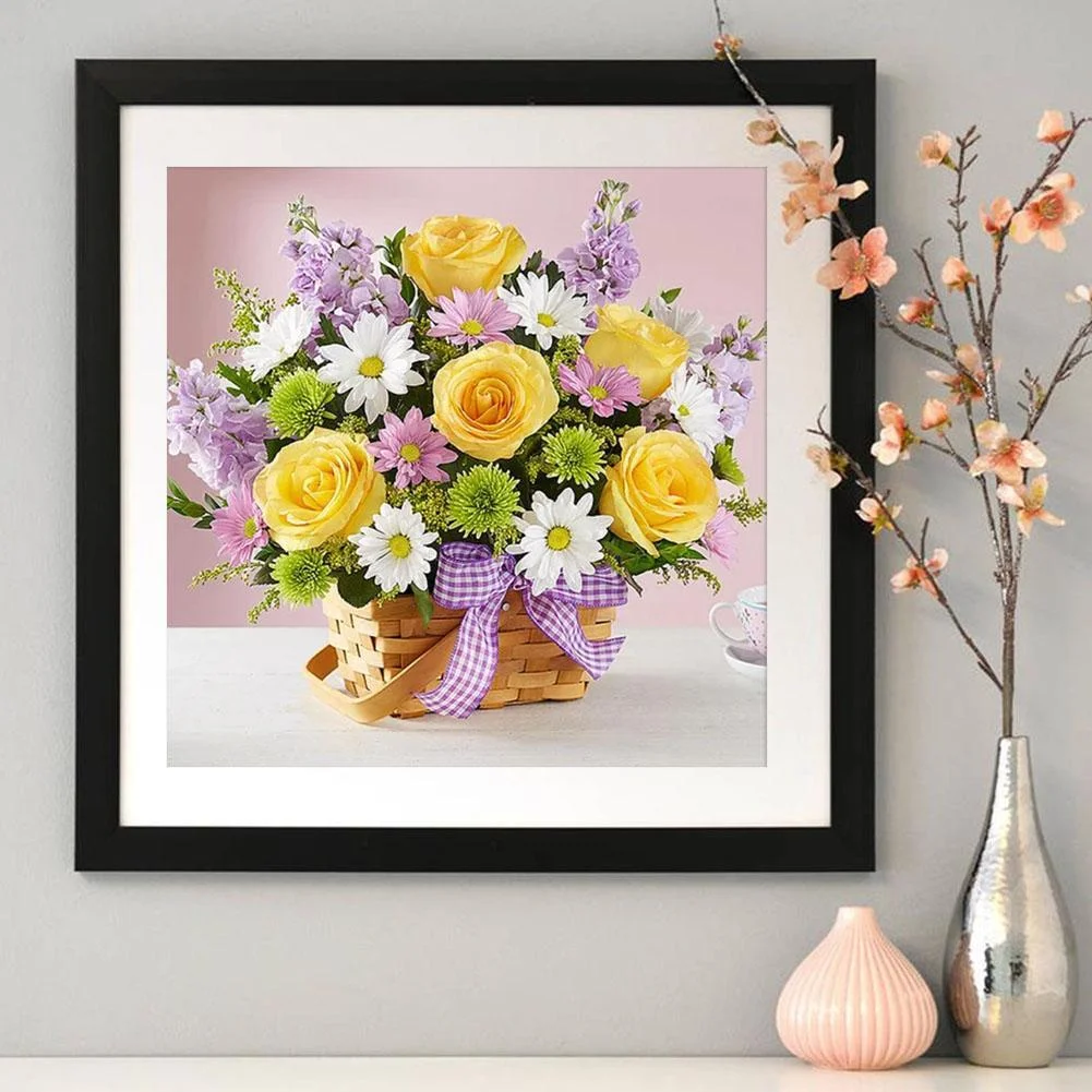 Diamond Painting - Full Round Drill - Flower Basket(30*30cm)