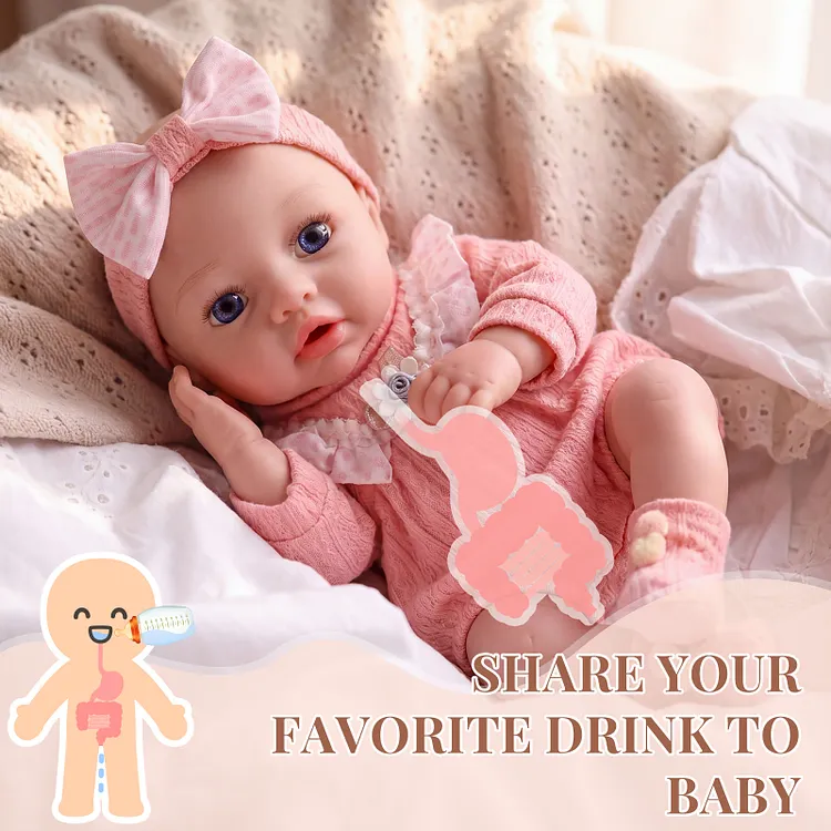 [Pre-Order] Babeside Dolly 16" Silicone Baby Girl Doll Drink & Wet &ndash; Lifelike Feeding & Diaper Change Doll Gift