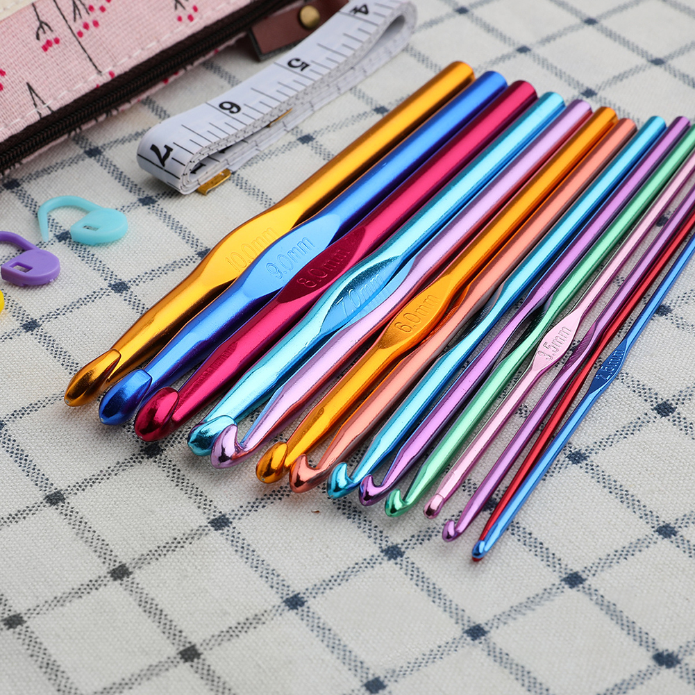 

14pcs Hand Art Craft Crochet Knitting Needle Sew Hook Set with Storage Bag, 501 Original