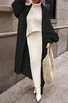 Women's Stylish Warm Long Solid Color Chunky Knit Cardigan