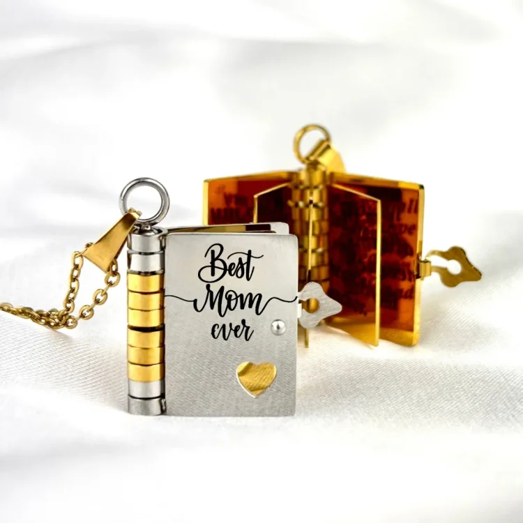 For Mom - Best Mom Ever Book Necklace