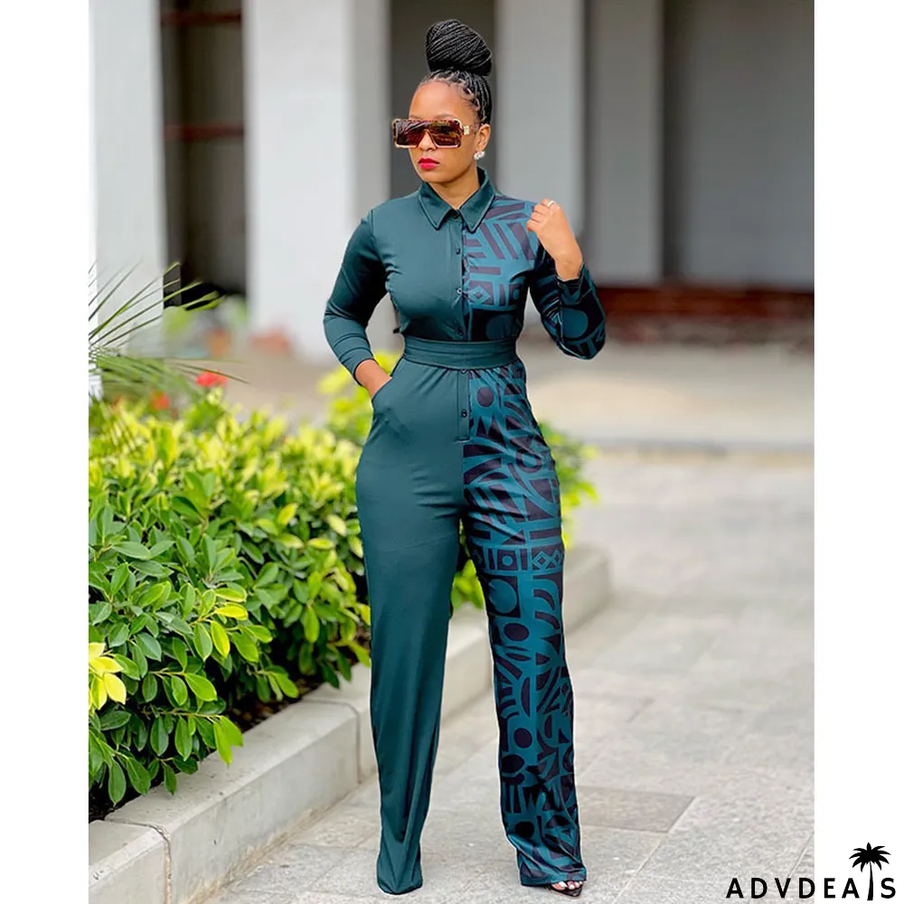 Women's Patchwork Print Jumpsuit