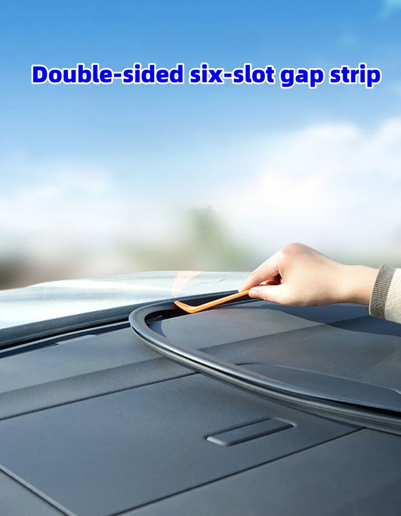 Car front windshield sound insulation gap strip