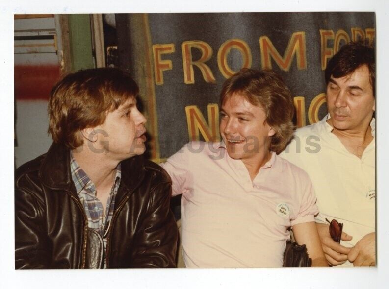 Mark Hamill, David Cassidy - 1983 Tony Awards - Candid Photo Poster painting by Peter Warrack