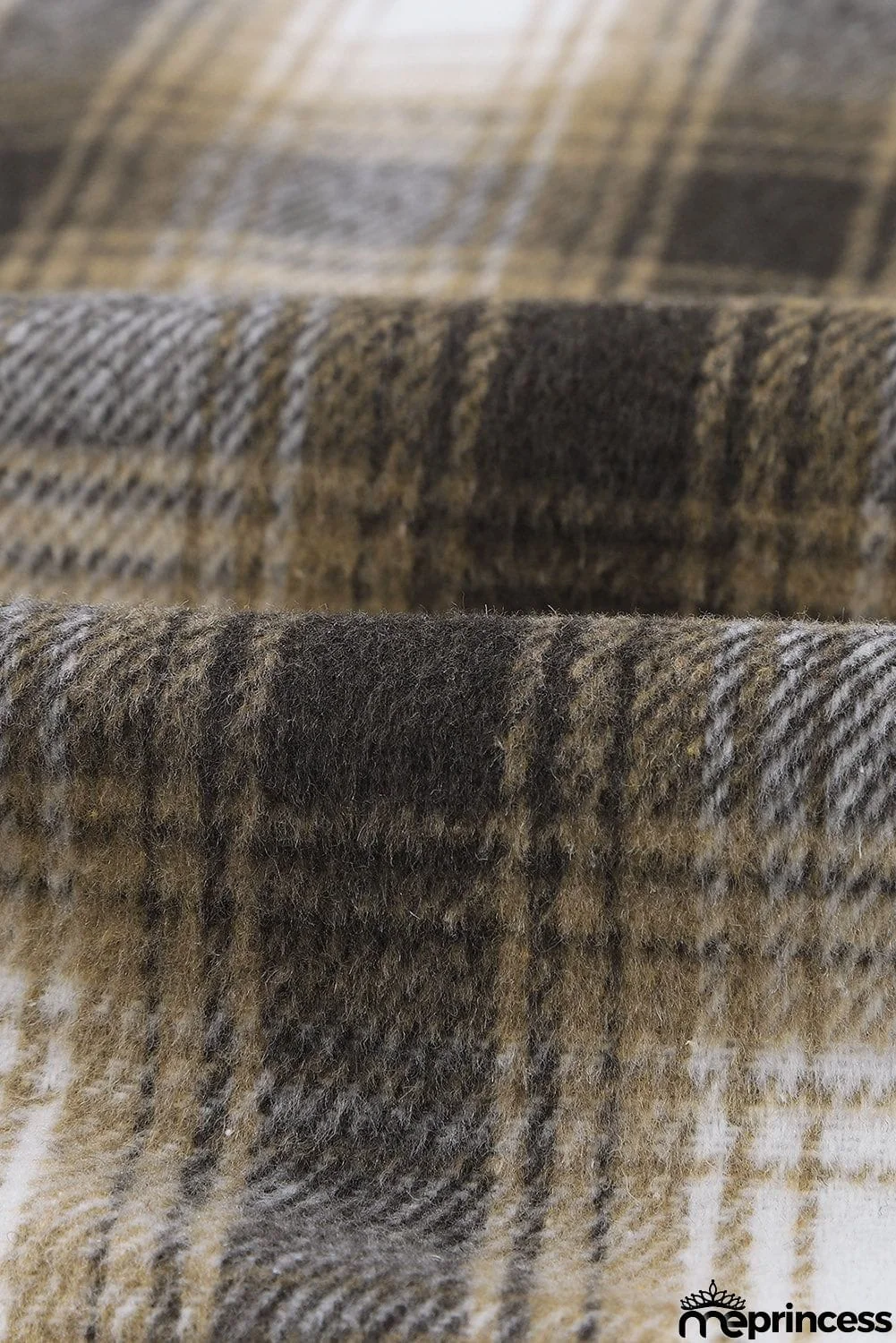 Plaid Patchwork Buttoned Pocket Sherpa Jacket