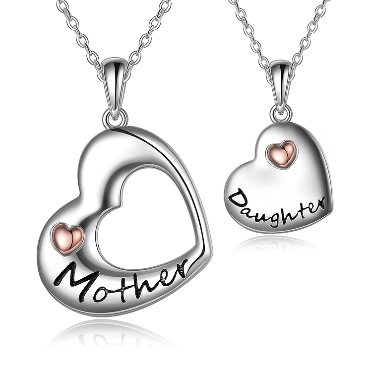 For Daughter  - Mother And Daughter Are Connected Heart To Heart Necklace