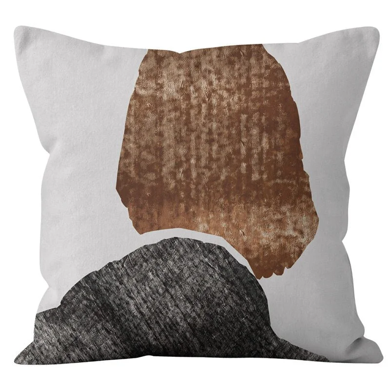 Modern Abstract Geometric Cushion Cover Short Velvet Throw Pillowcase Office Sofa Decorative Pillows Case Minimalist Home Decor