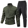 Men's Athletic Softshell Tracksuit 2-Piece Set &ndash; Full-Zip Stand Collar Jacket and Drawstring Sweatpants by Inlyline