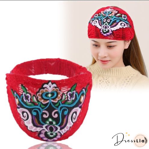 Women's fashion trends in hairband ethnic headdress embroidered hair accessories