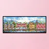 Victoria Wharf-Full Embroidery 3 Strands 11CT Stamped Cross Stitch-100*37CM-Large Size