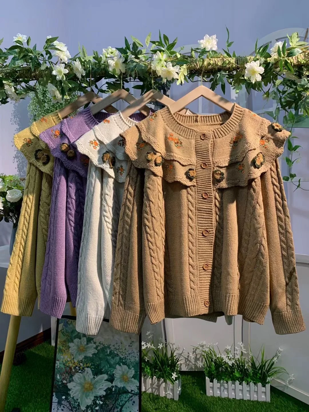 Chicfifth Sweater Women Winter Long Sleeve High Quality Autumn Vintage Top Knitted Cardigan