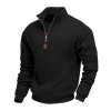 Men's Fleece-Lined Heavyweight Loose Fit Outdoor Warm Stand Collar Logo Casual Sports Sweatshirt by Inlyline
