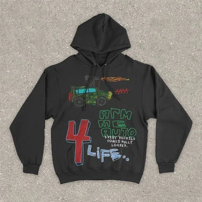 Casual Preppy Loose Long Sleeve Printed Hoodie