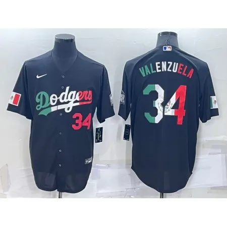 Men's Los Angeles Dodgers #34 Toro Valenzuela Black Mexico Cool Base Stitched Baseball Jersey RS8W