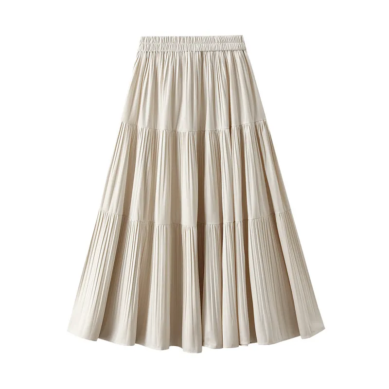 Nigikala Nigikala Hundred Folded Skirt Women Autumn And Winter Loose High Waist Thin Shaded A Word Umbrella Skirt Long Swing 8961