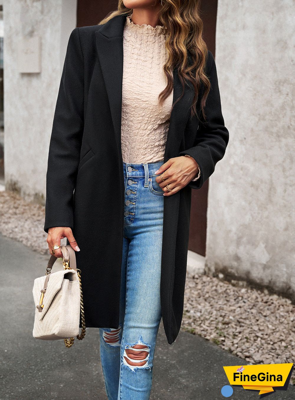 Vintage Plain Long Sleeve Jacket