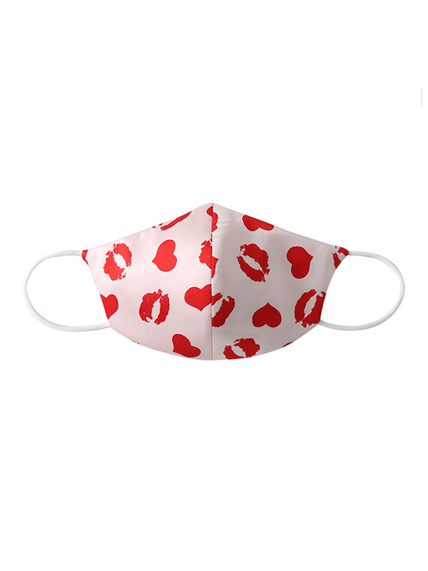 Silk Face Covering Lip Print Breathable Style