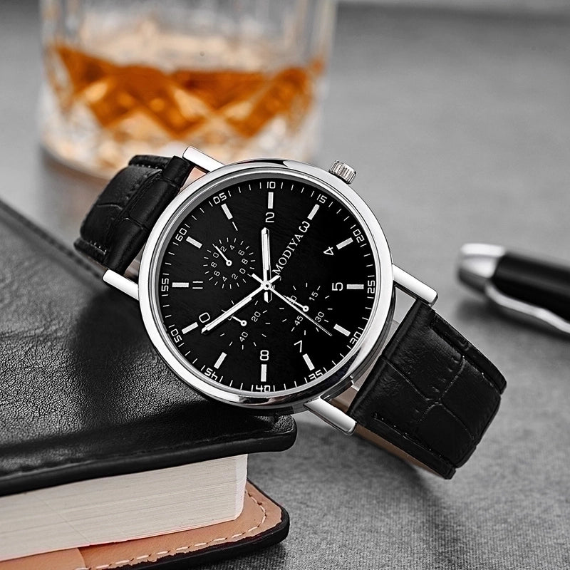 5 Pieces Casual Round Buckle Quartz Men's Watches