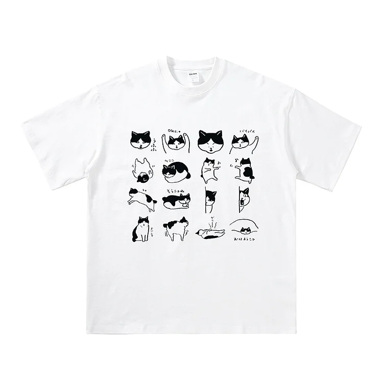 Pure Cotton Cute Cat T-shirt weebmemes
