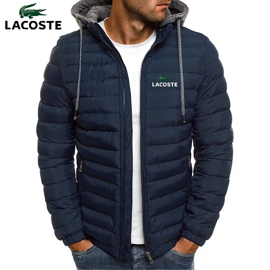Bunda s kapucňou a v&yacute;strihom do V Lacoste