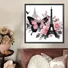 Tour Eiffel papillon - peinture diamant de forme sp&eacute;ciale - 30*30cm