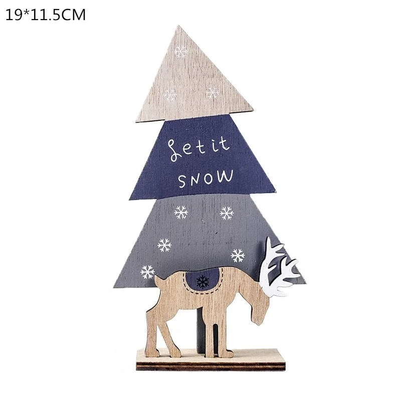 Wooden Reindeer Christmas Decoration DIY Wood Crafts Xmas Ornaments for Christmas Party Home Table Decorations New Year 2020