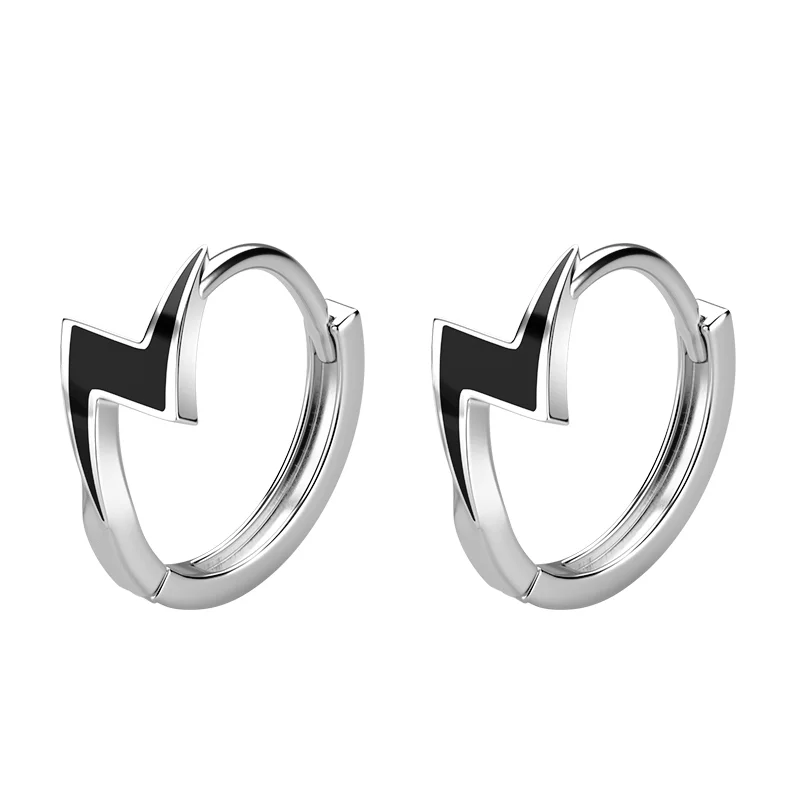 Men's Sansheng Stone sterling silver ear stud