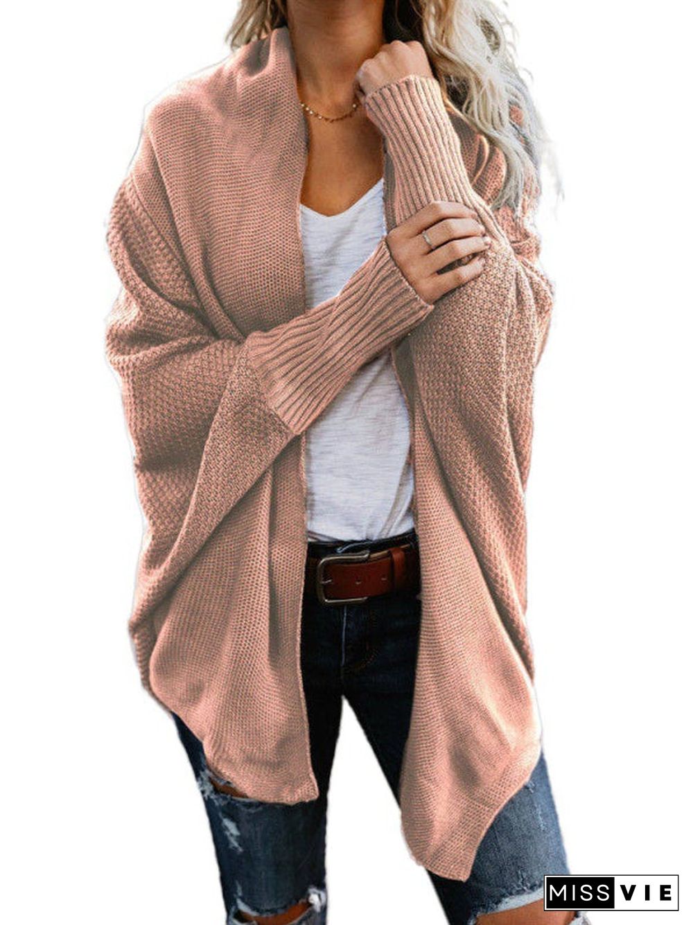 Women's Solid Color Stitching Long Sleeve V-neck Coat
