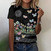 Efenbei Women T-Shirts Fashion 3d Butterfly Print Tshirt For Ladies Casual Streetwear Short Sleeves Tops Female Clothing Tees Camisetas