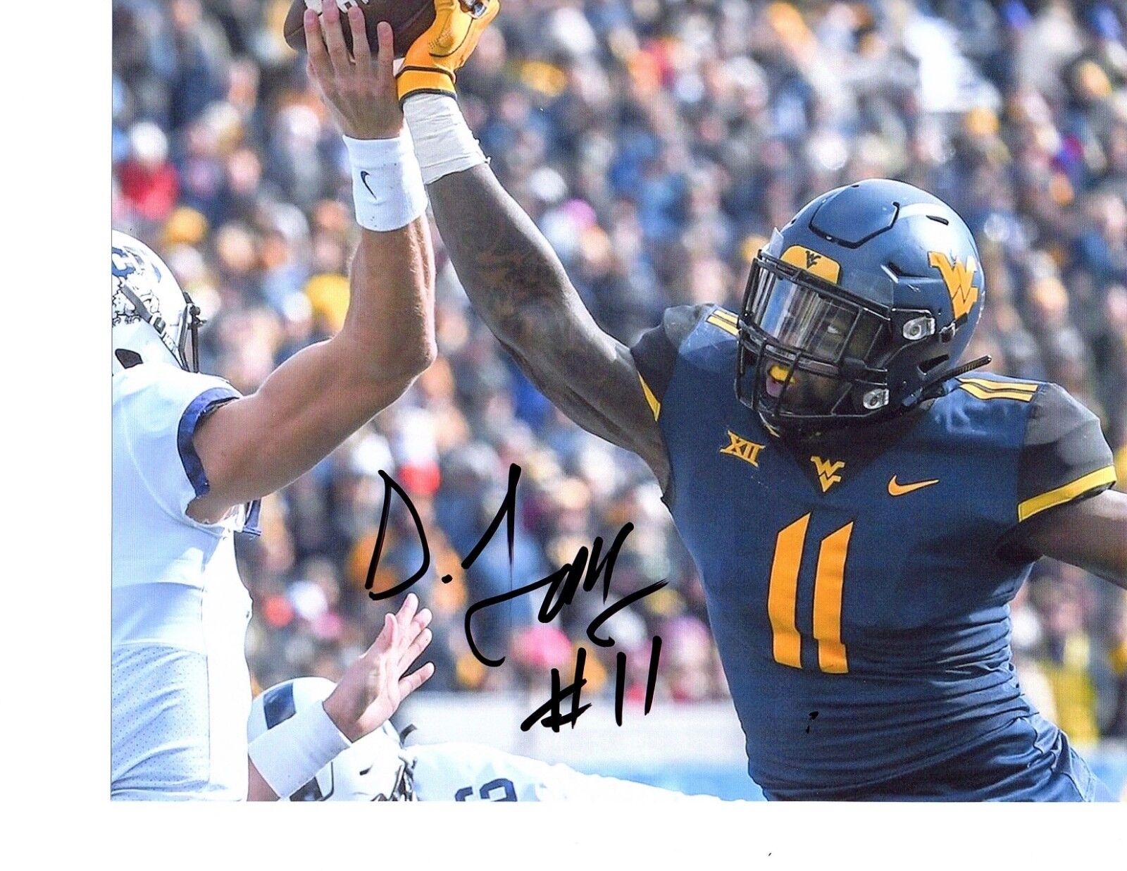 David Long West Virginia Mountaineers signed autographed 8x10 football Photo Poster painting d