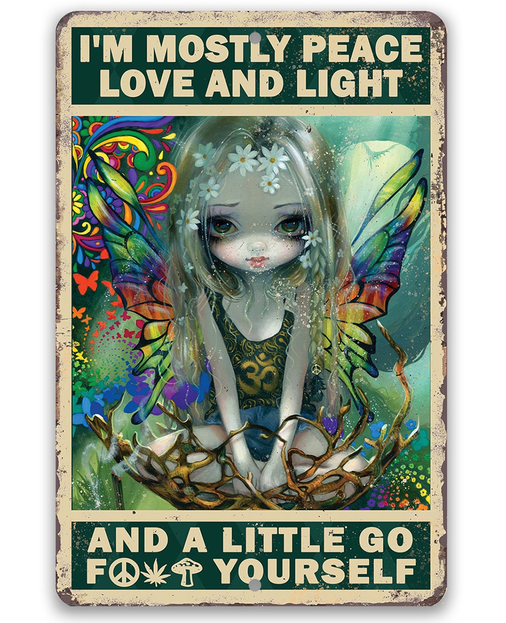 

I\ m Mostly Peace Love and Light - Round Drill Diamond Painting - 30*40CM, 501 Original