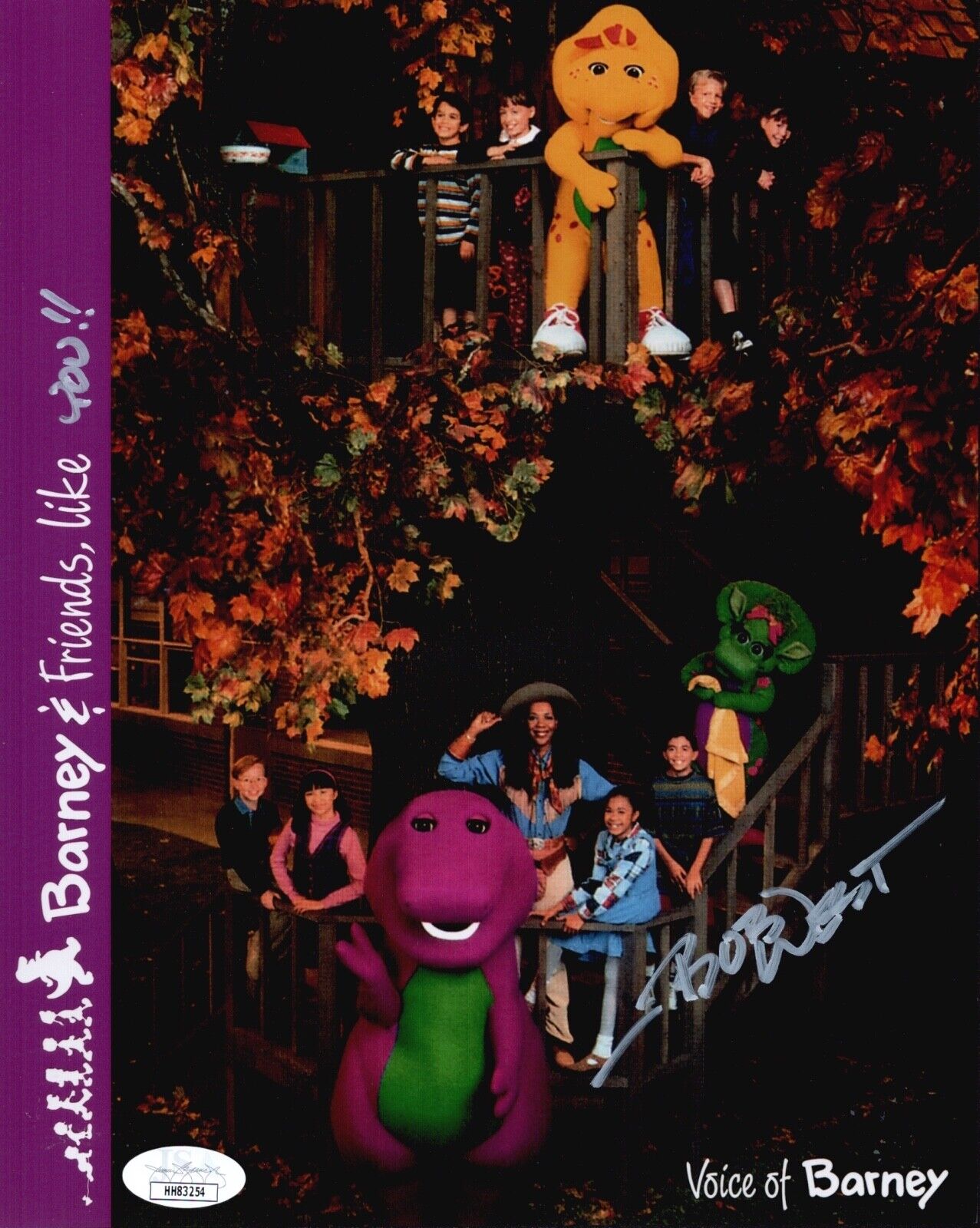 BOB WEST Signed BARNEY THE DINOSAUR 8x10 Photo Poster painting Autograph JSA COA Cert RARE