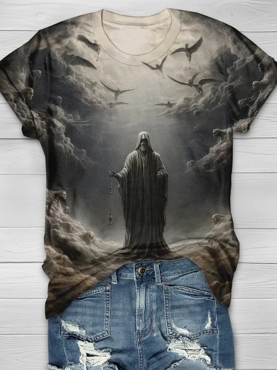 Grim Reaper Skeleton God Halloween T-shirt