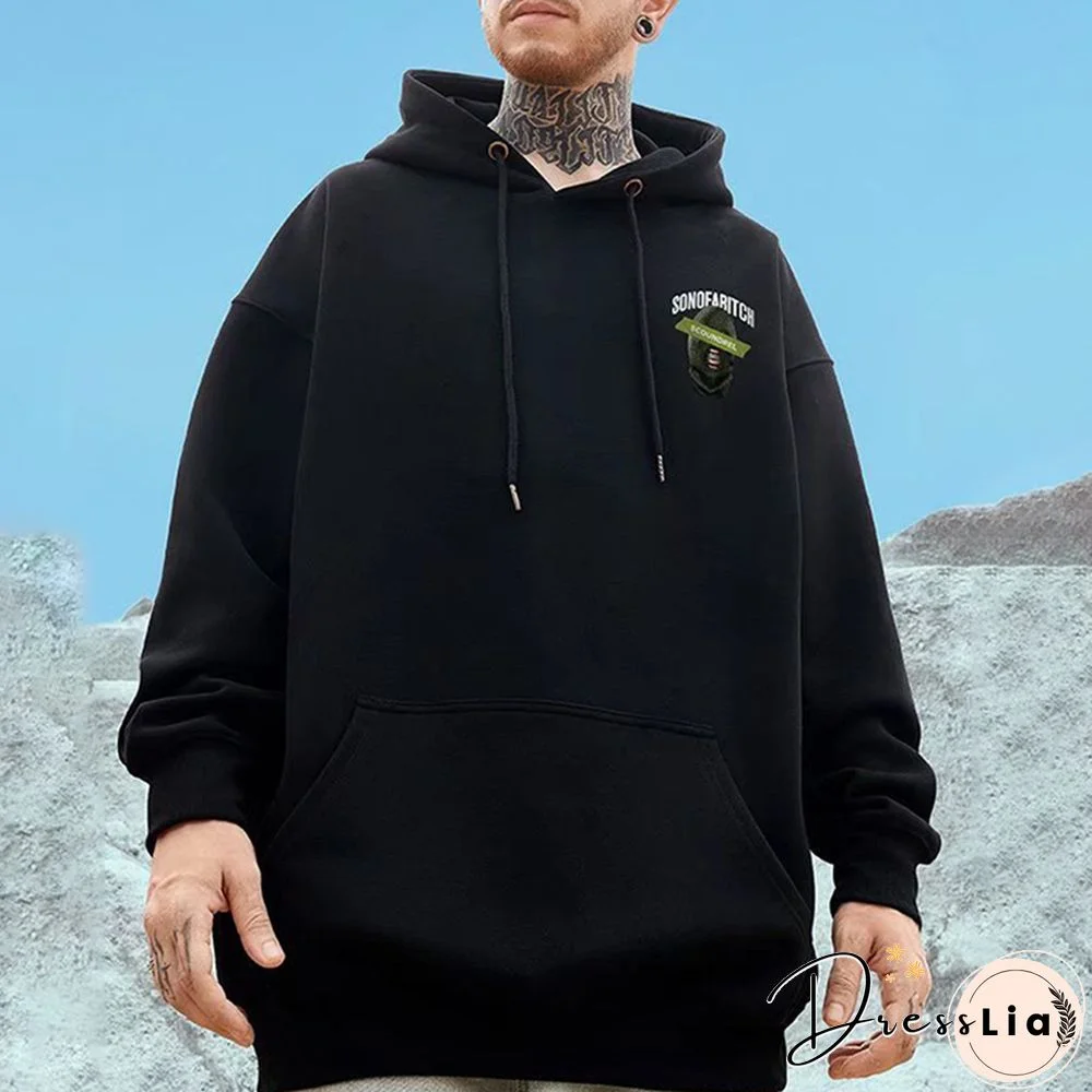 Hip Hop Streetwear Diamond Masked Print Hoodie