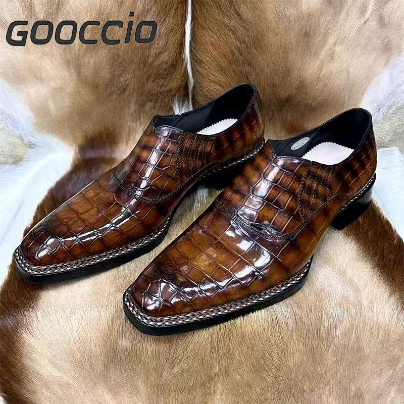 MY196 Crocodile Leather Dress Shoes/Loafer Shoes For Men GOOCCIO   