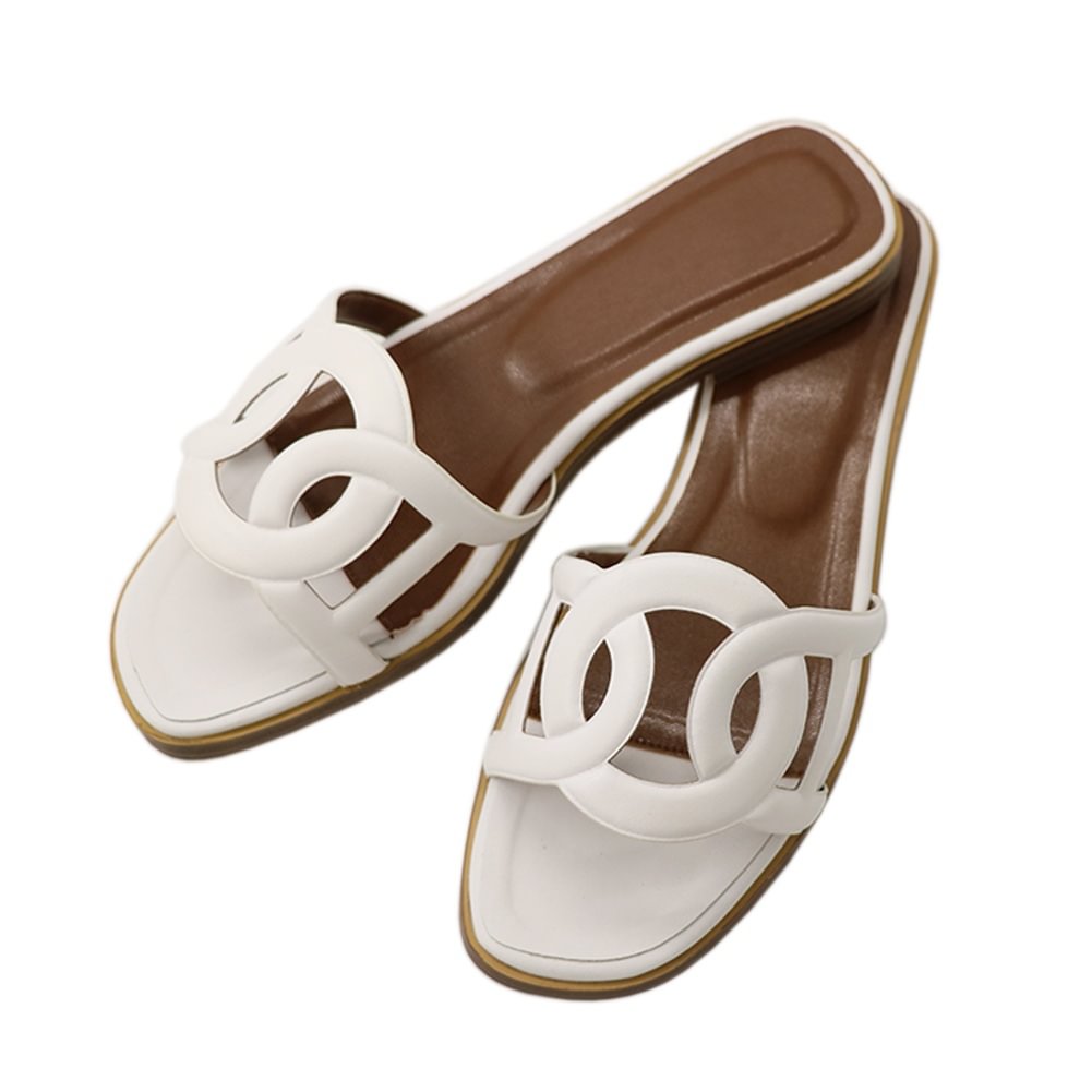 Circle Design Women's Summer Flats Slipers-MERUMOTE