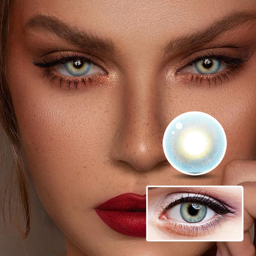 4D high-Gloss Blue Colored Contact Lenses