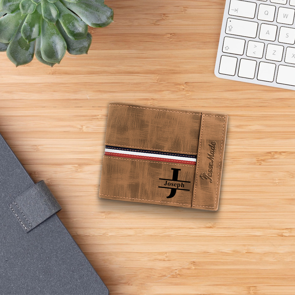 Portefeuille Classique 1 Prénom et Lettre Personnalisés avec Photo Porte-Monnaie Carte