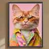 Diamond Painting -DIY Round Drill Cat with Glasses