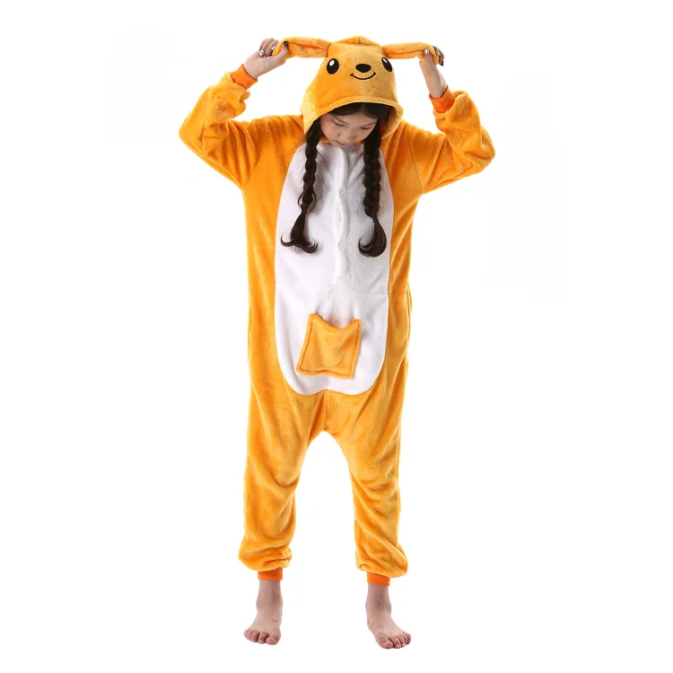 Kangaroo Kigurumi Onesie Pajamas Animal Costumes For Kids