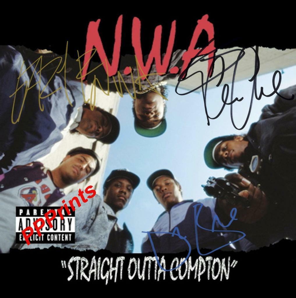 NWA N.W.A Dr.Dre, Ice Cube & Eazy-e SIGNED AUTOGRAPHED 10X8 REPRO Photo Poster painting PRINT