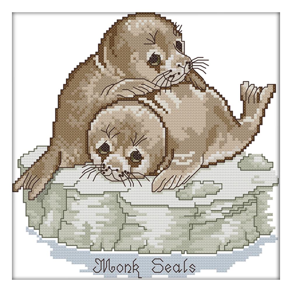 

seal - 14CT Stamped Cross Stitch - 26*26cm, 501 Original