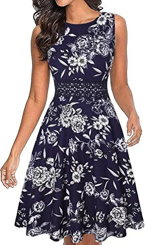 Brownm New Round Neck Women's Summer Lace Dress