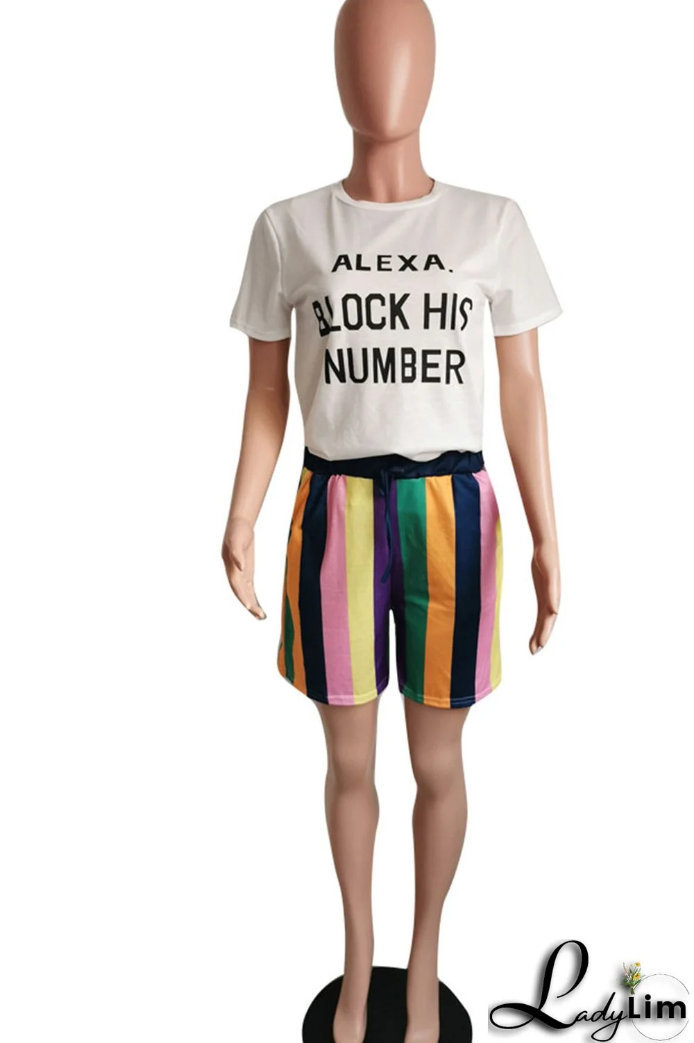 Red Casual Print Split Joint O Neck Short Sleeve Two Pieces