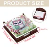 Wooden DIY Owl Diamond Painting Kit Note Box with 160 Papers for Office Desk