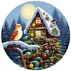 >SALE<Full Embroidery Eco-cotton Thread 11CT Printed Xmas Cottage Cross Stitch 40x40cm
