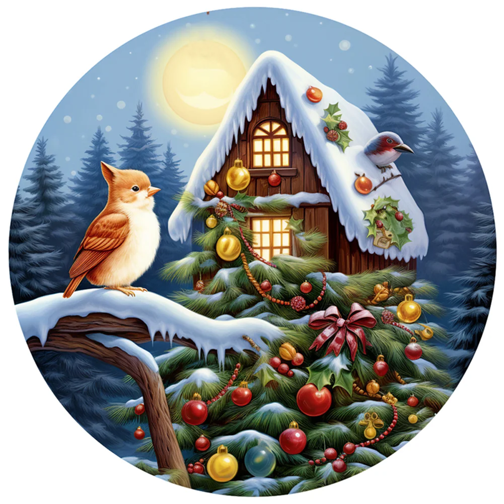 DIY Stamped Cross Stitch 11CT Full Embroidery 40*40cm - Christmas Cottage